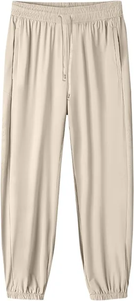 Beeswan Pants for Women Casual Loose Stretchy Work Pants Jogging Elastic Summer Solid Outfit Ankle-Length with Pockets