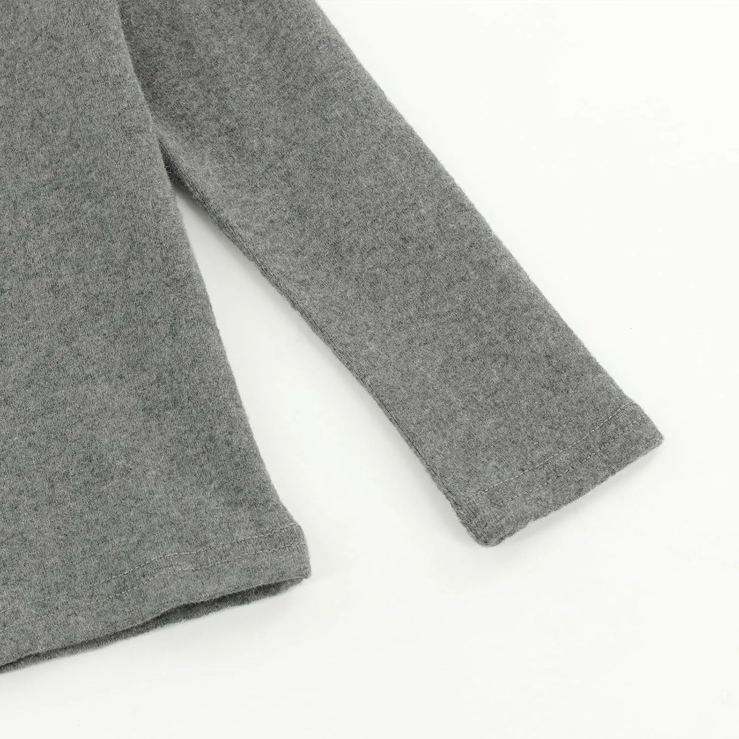 Boys Girls Soft Cotton Long Sleeve Turtleneck Shirts Solid Color Autumn T-Shirt for Kids 2T-8 Years