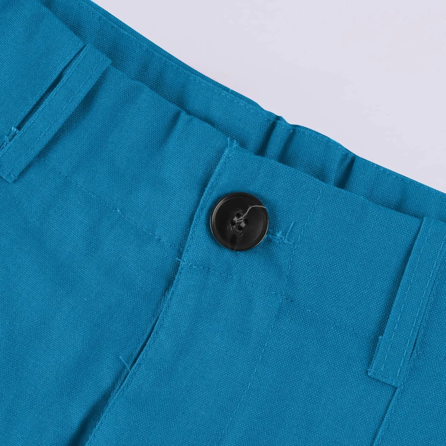 Cargo Pants for Women Casual Solid Pant Straight High Waist Buttons Pleated Trousers Wide Leg Sweatpants with Pocket