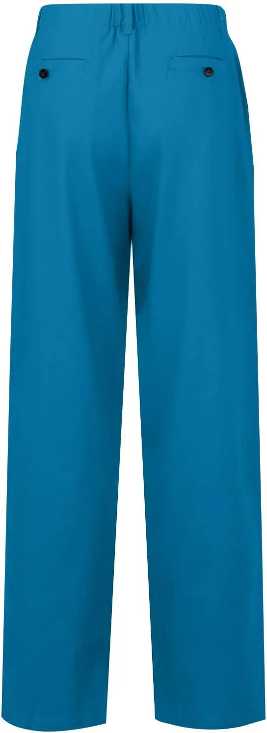 Cargo Pants for Women Casual Solid Pant Straight High Waist Buttons Pleated Trousers Wide Leg Sweatpants with Pocket