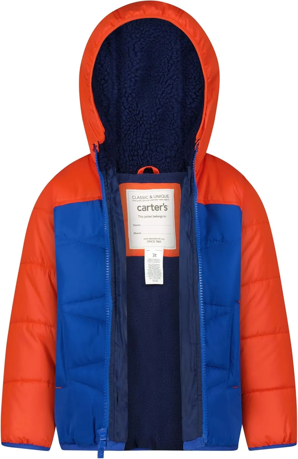 Carter's Boys Heavyweight Jacket, Warm, Hooded, Water-Resistant Winter Coat