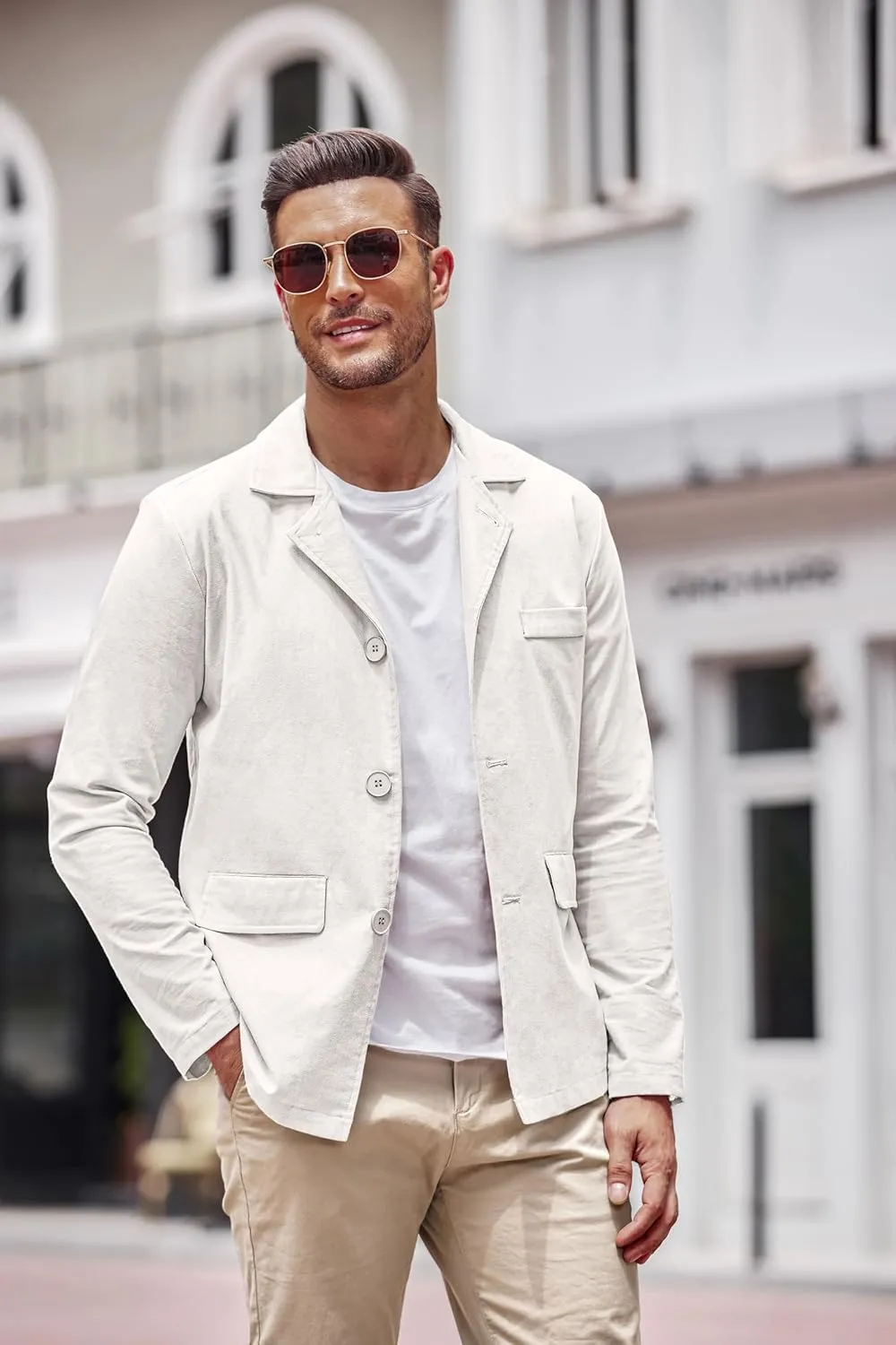 COOFANDY Men's Linen Cotton Casual Suits Blazer Jackets Lightweight Sports Coats