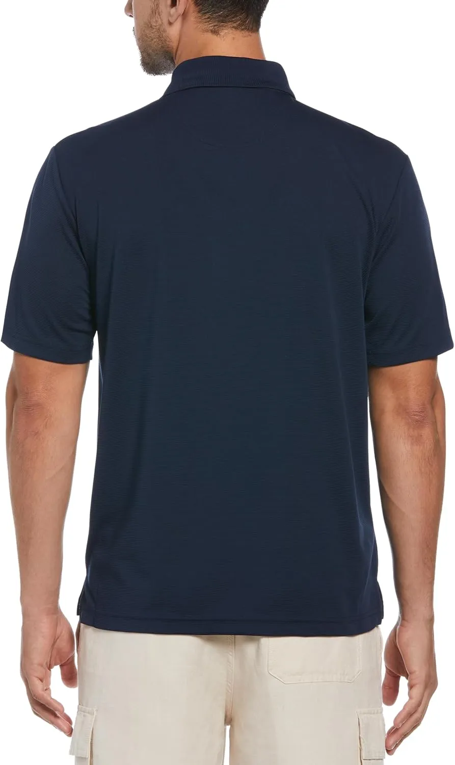 Cubavera mens Essential Textured Performance Polo Shirt, Moisture-wicking Technology