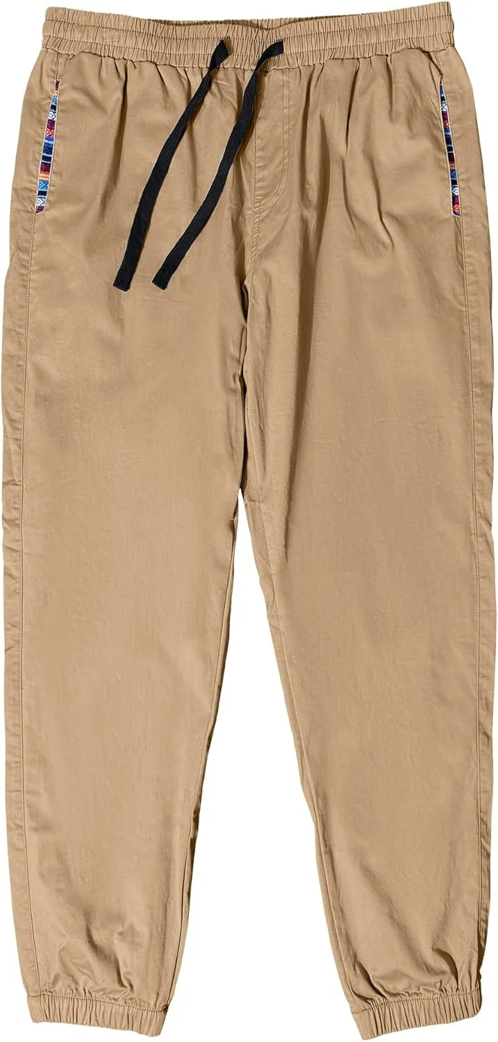 HOTake Mens Joggers Pants Elastic Waistband Khaki Pants Mens Drawstring Casual Pants with Signature Pockets