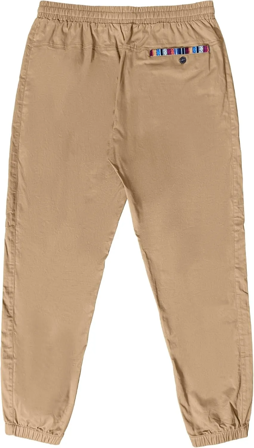 HOTake Mens Joggers Pants Elastic Waistband Khaki Pants Mens Drawstring Casual Pants with Signature Pockets
