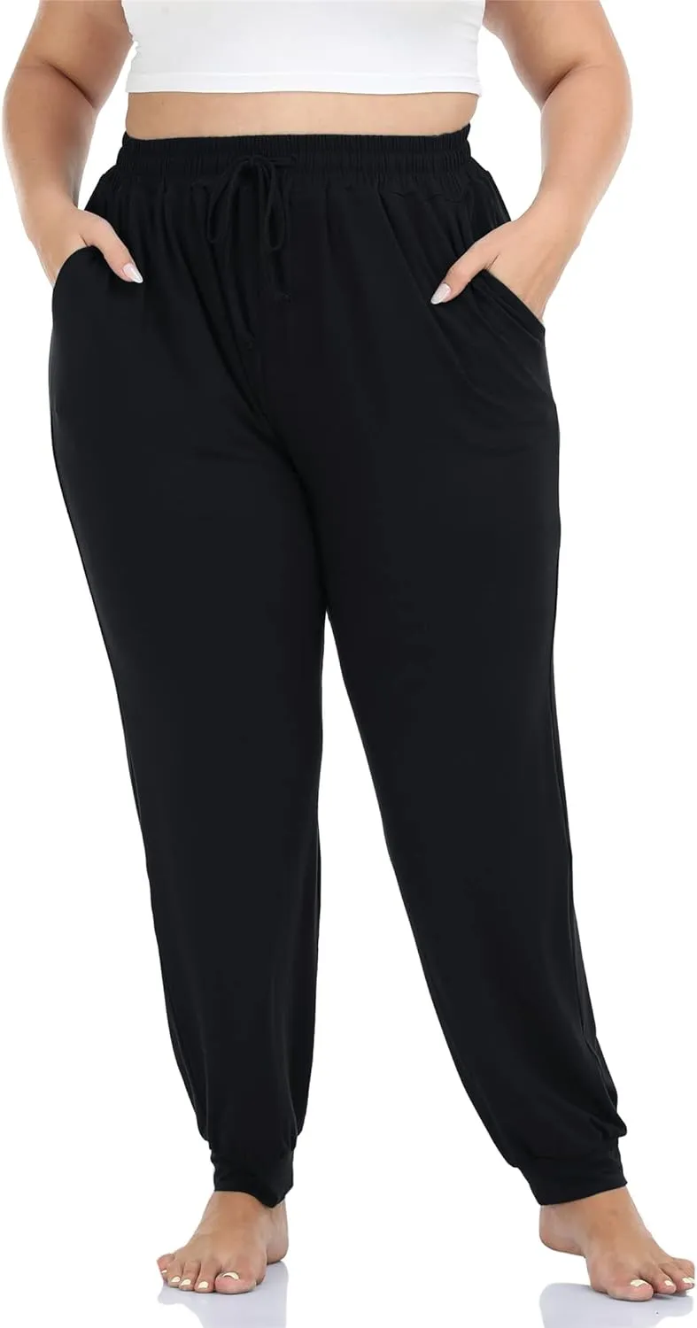 Kotii Women's Plus Size Joggers Plus Size Sweatpants Soft Lounge Pants Pajama Pants Workout Yoga Pants Casual
