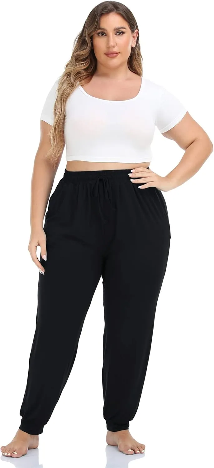 Kotii Women's Plus Size Joggers Plus Size Sweatpants Soft Lounge Pants Pajama Pants Workout Yoga Pants Casual
