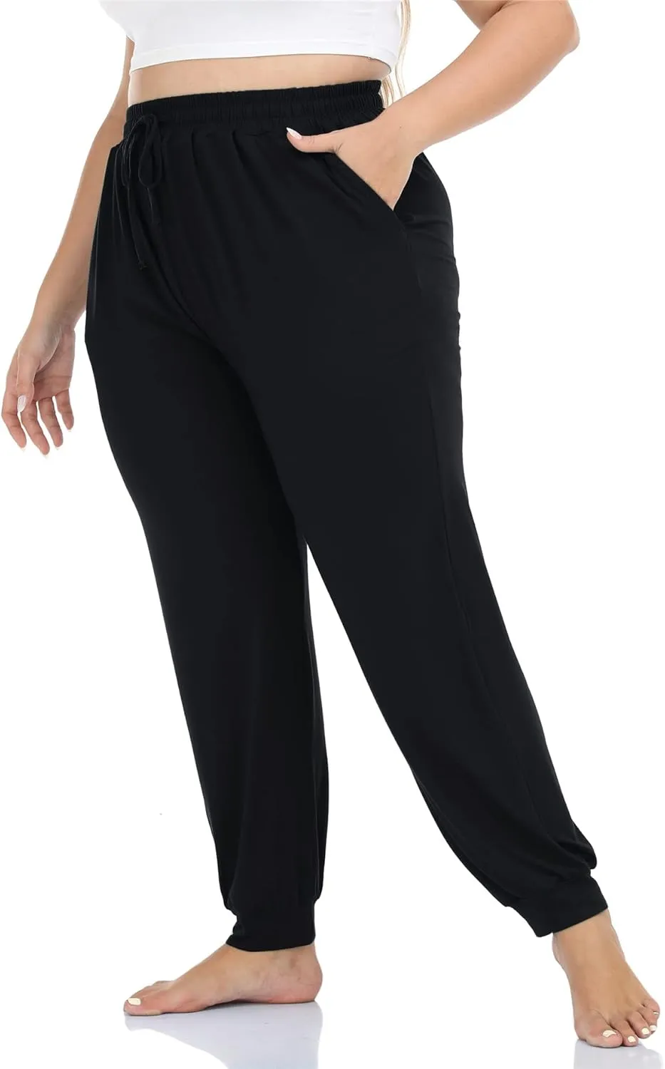 Kotii Women's Plus Size Joggers Plus Size Sweatpants Soft Lounge Pants Pajama Pants Workout Yoga Pants Casual