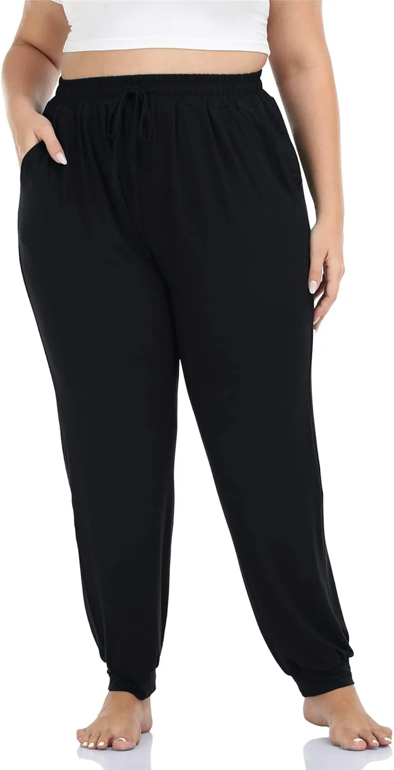 Kotii Women's Plus Size Joggers Plus Size Sweatpants Soft Lounge Pants Pajama Pants Workout Yoga Pants Casual