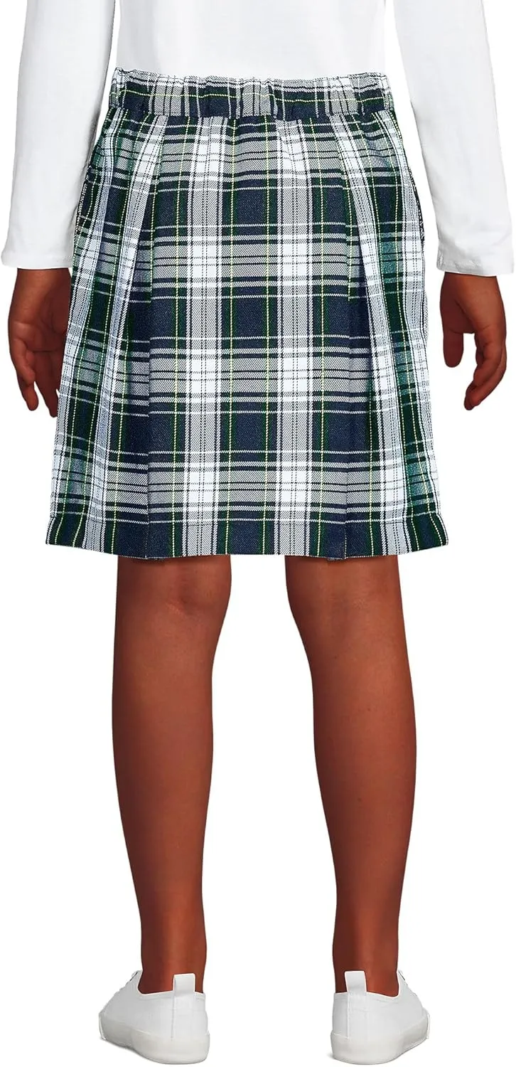 Lands' End School Uniform Girls Plaid Skort Top of Knee