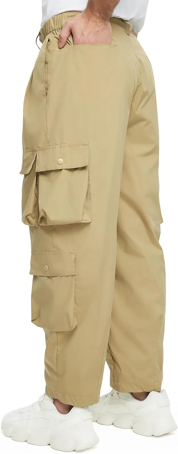 Mens Casual Pants Hiking Pants Cargo Pants Loose Elastic Waist Running Joggers Outdoor Pants