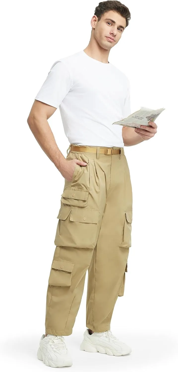 Mens Casual Pants Hiking Pants Cargo Pants Loose Elastic Waist Running Joggers Outdoor Pants