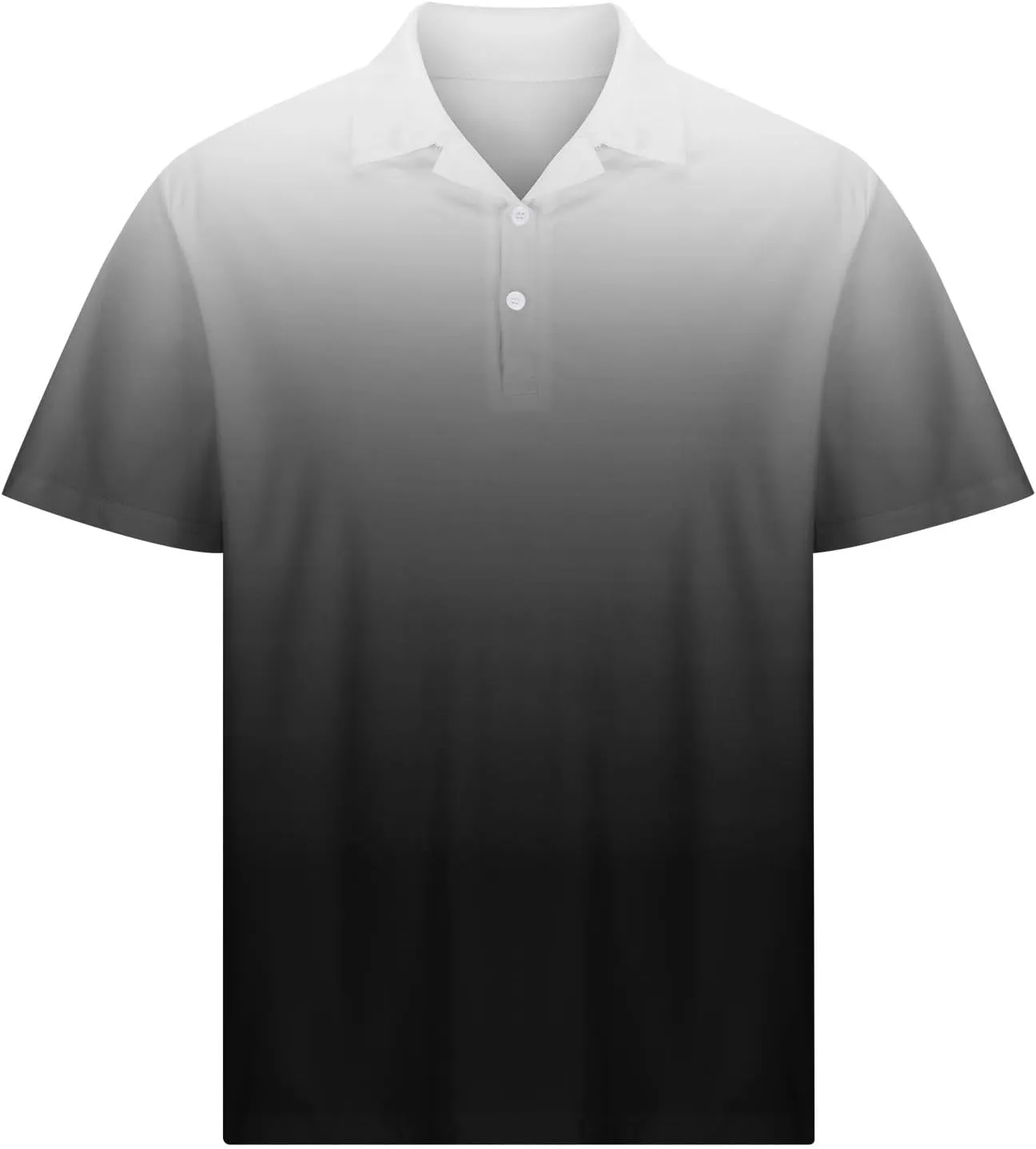 Mens Polo Shirts Short Sleeve Gradient Color Gym Workout Golf T-Shirt Casual Fashion V Neck Button Down Tops 2025