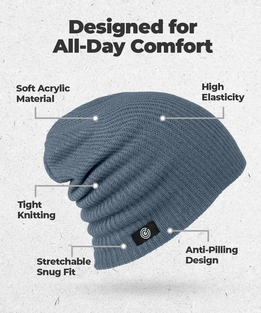 Original Rib Knit Beanie Cap - Warm Autumn Beanie for Men & Women - Soft & Stretchy