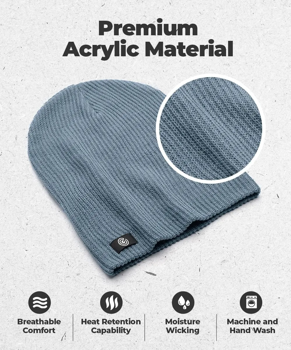 Original Rib Knit Beanie Cap - Warm Autumn Beanie for Men & Women - Soft & Stretchy