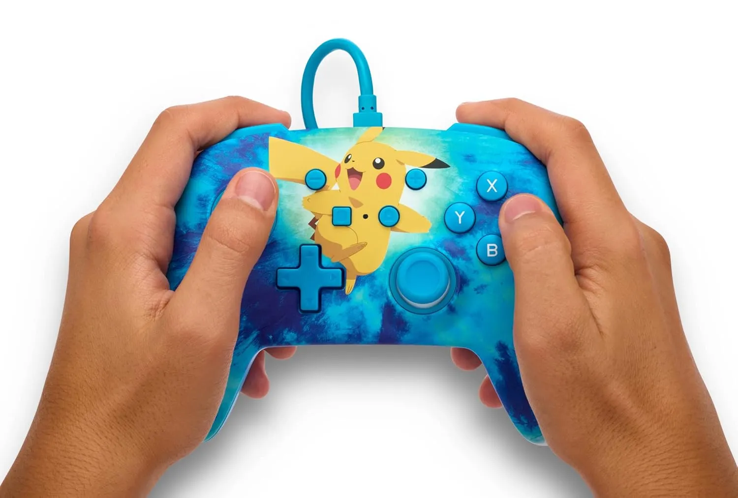 PowerA Enhanced Nintendo Switch Wired Controller - Tie Dye Pikachu, Detachable 10ft USB Cable, Mappable Advanced Gaming Buttons, No Batteries Required