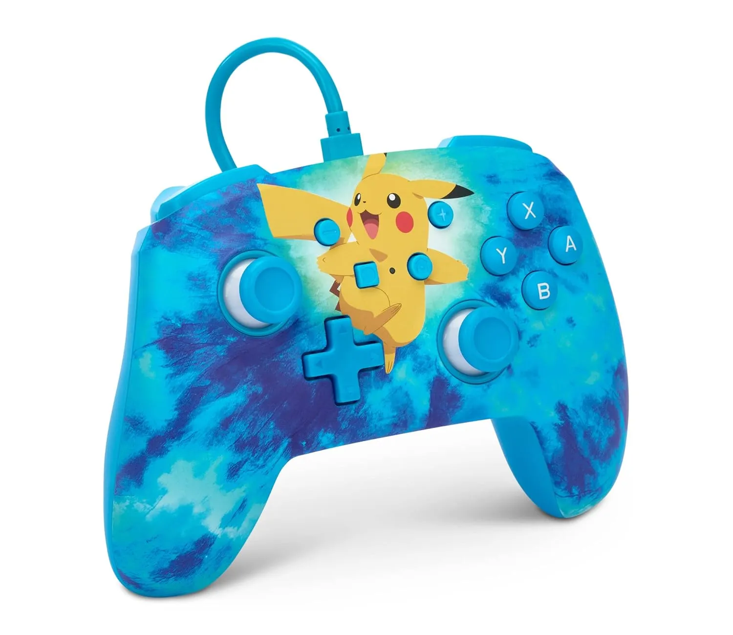 PowerA Enhanced Nintendo Switch Wired Controller - Tie Dye Pikachu, Detachable 10ft USB Cable, Mappable Advanced Gaming Buttons, No Batteries Required