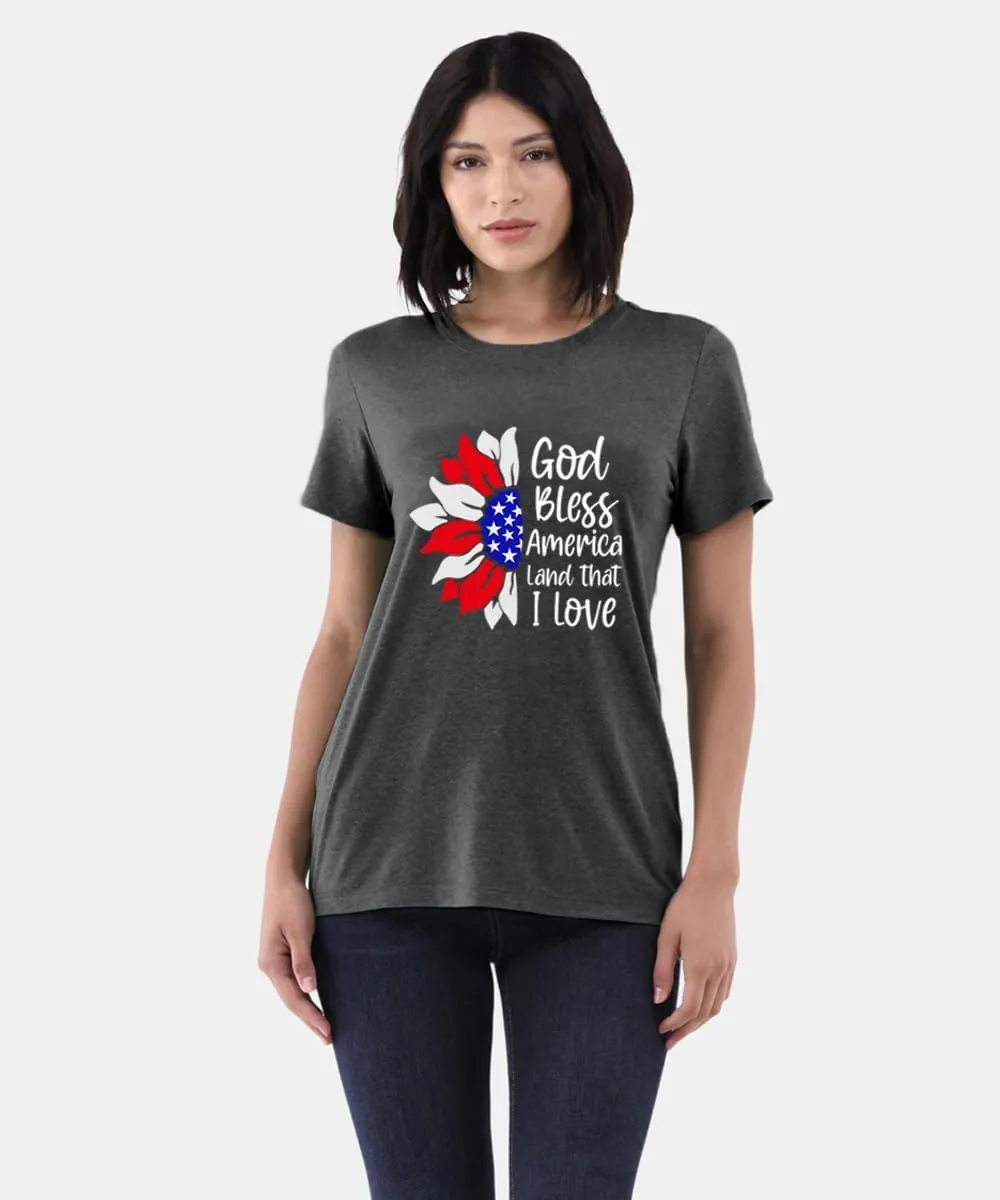 Sunflower Shirts for Women Funny Tshirts Graphic Tees Patriotic Shirts CuteSummer Athletic Tops Casual Women's Clothing