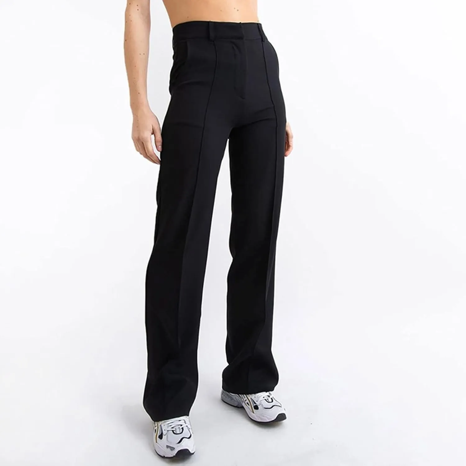 Women's Business Casual Pants Color Pants Fashion Straight-Leg Trousers Slim-Fit with Pockets Flowy Pants
