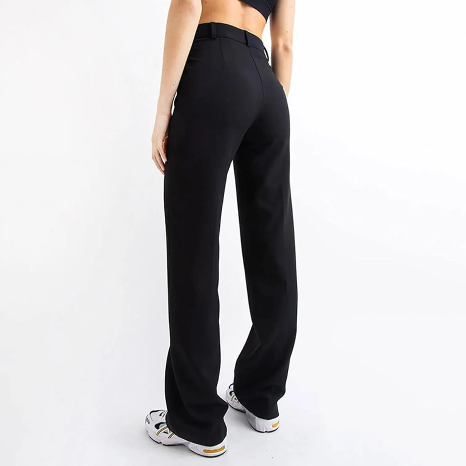 Women's Business Casual Pants Color Pants Fashion Straight-Leg Trousers Slim-Fit with Pockets Flowy Pants