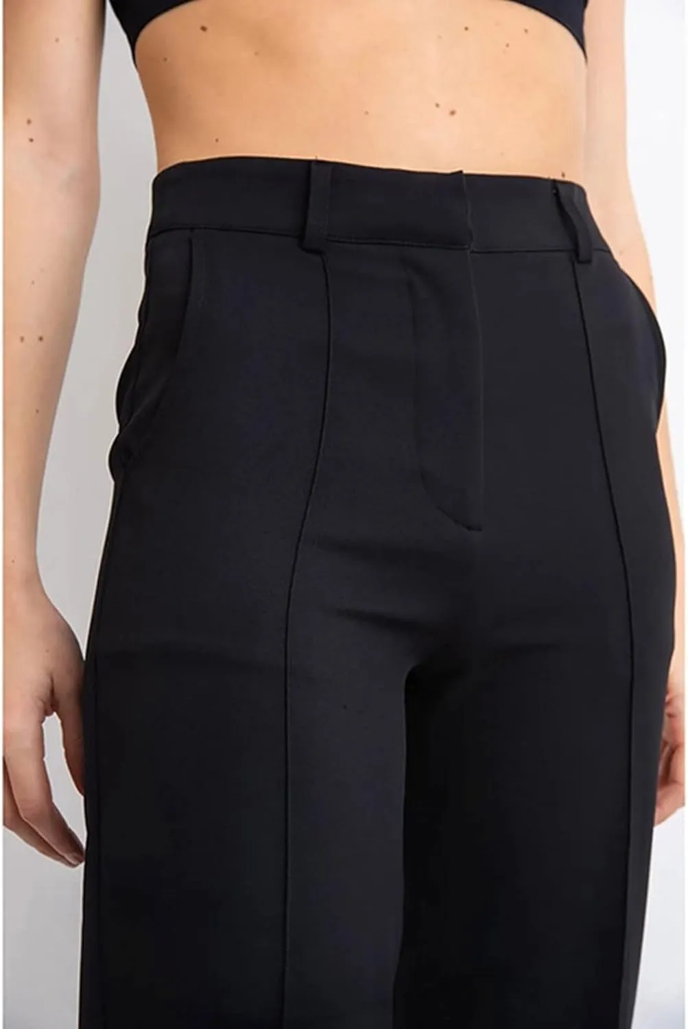 Women's Business Casual Pants Color Pants Fashion Straight-Leg Trousers Slim-Fit with Pockets Flowy Pants