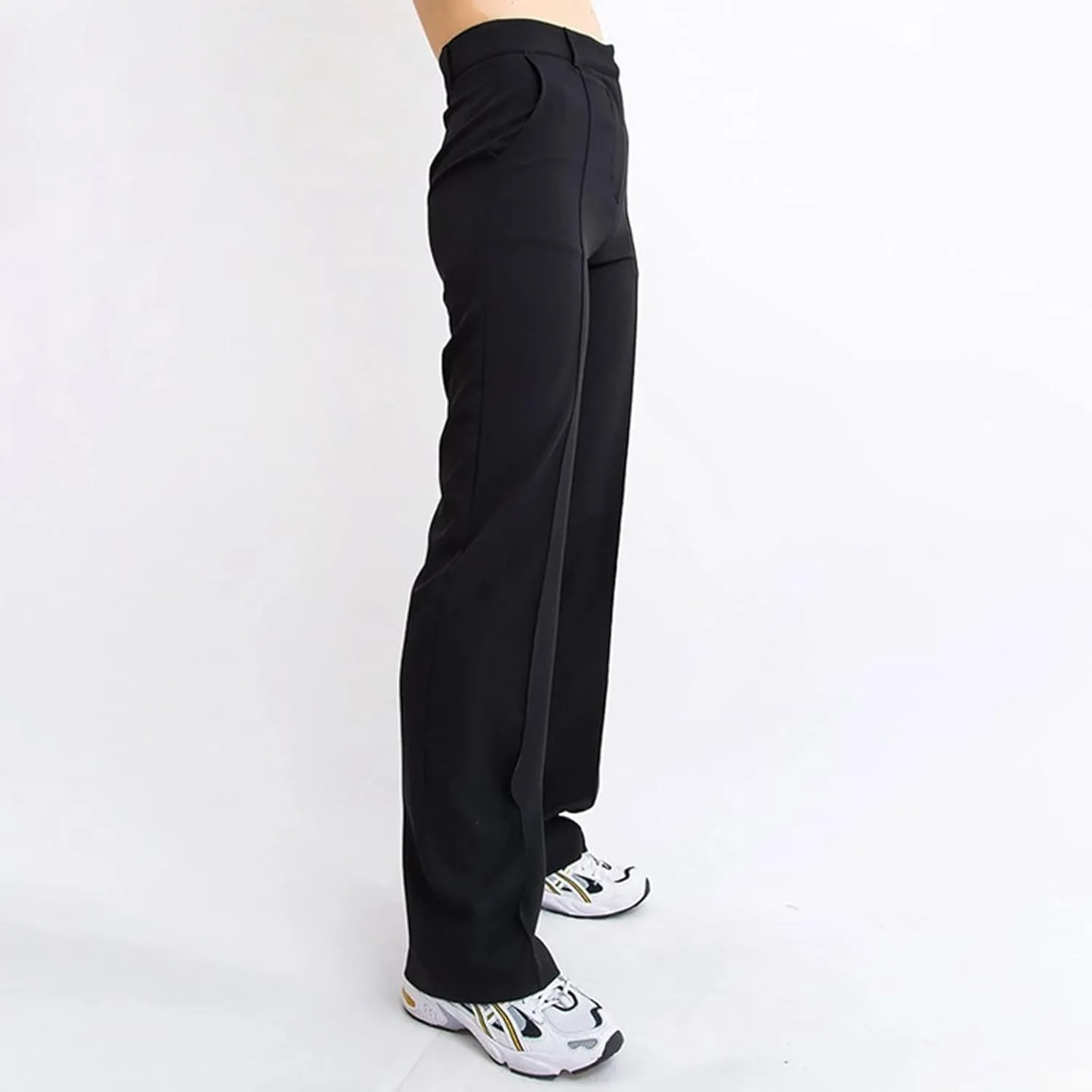 Women's Business Casual Pants Color Pants Fashion Straight-Leg Trousers Slim-Fit with Pockets Flowy Pants