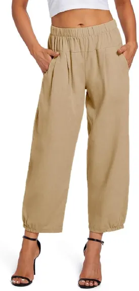 Womens Capri Yoga Pants Wide Leg Loose Comfy Lounge Cropped Capris with Pockets