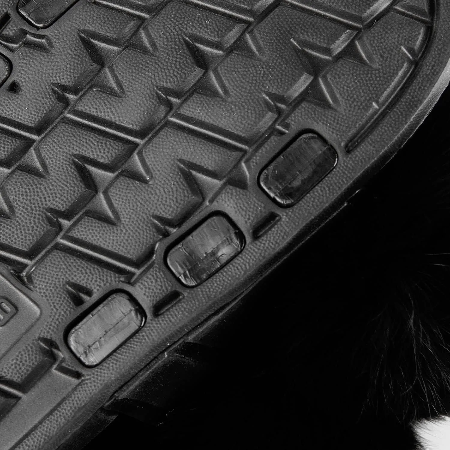 Women's Real Fox Fur Slides, Open-Toe Sandals, Indoor and Outdoor Non-Slip Slippers, Soft Pompom